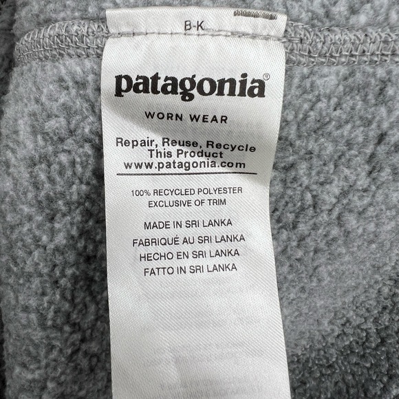 Patagonia Women’s Better Sweater Gray Quarter-Zip Fleece Pullover Medium - Picture 5 of 6